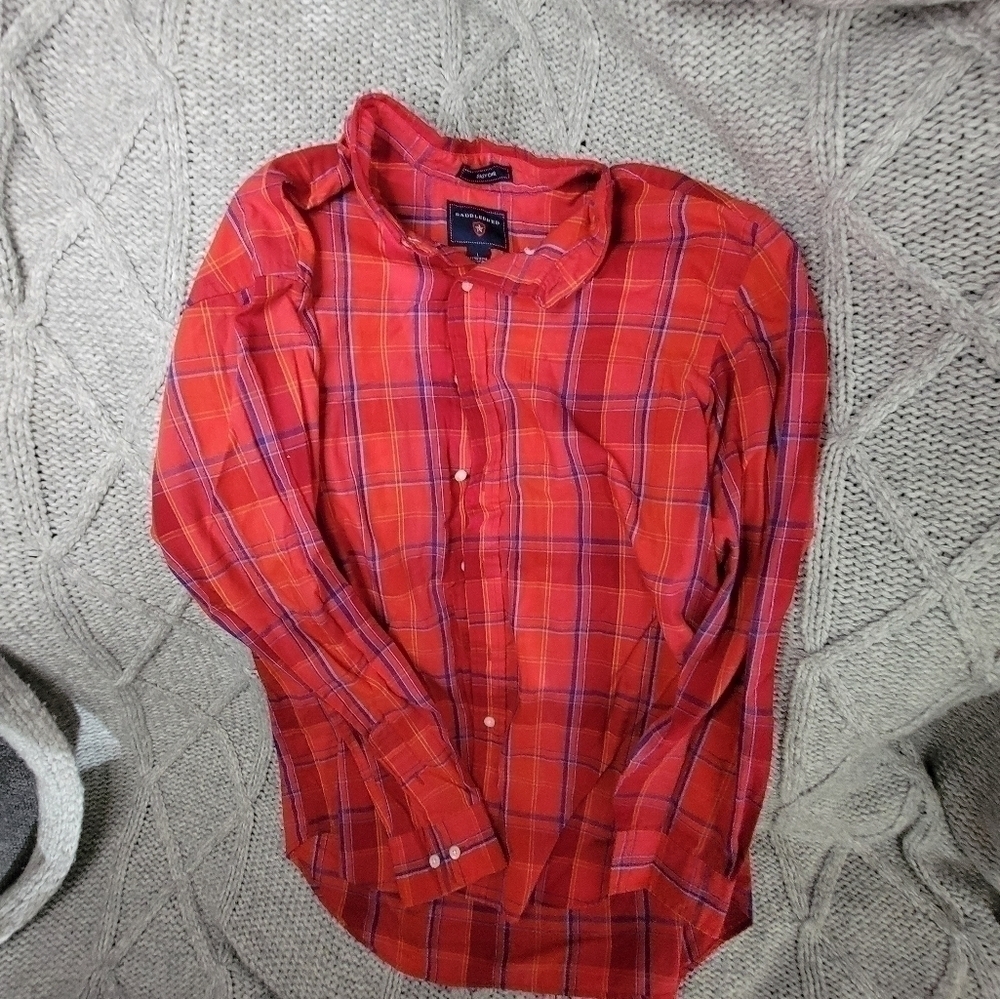 Mens Easy care Saddlebred Button Down Shirt Size Large - Picture 1 of 4